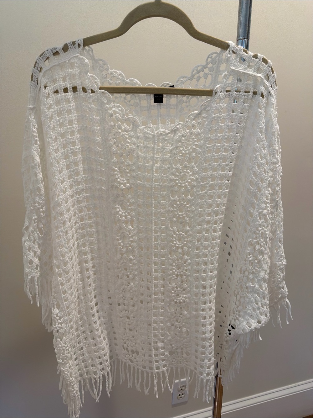 Boston Proper White Crochet Coverup